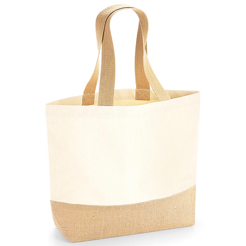 Jute base canvas tote - Natural One Size